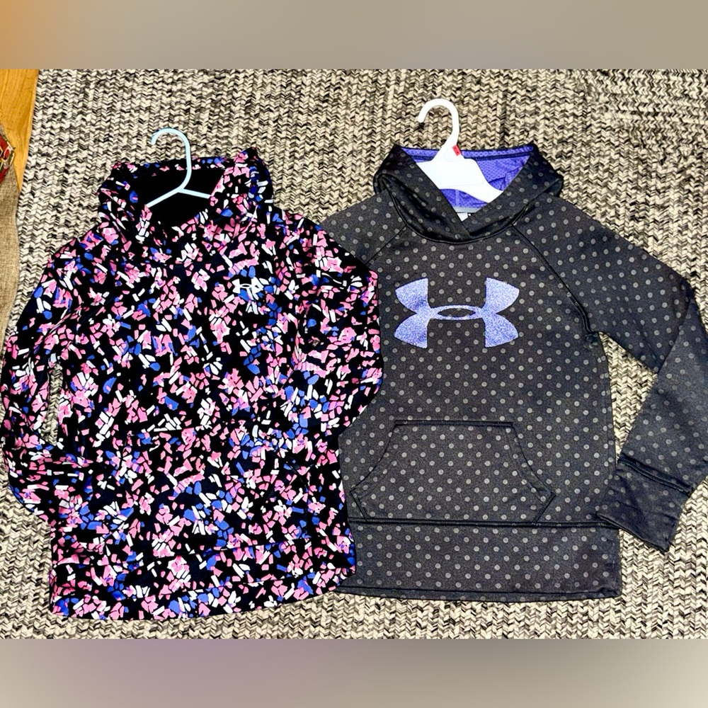 2 Under Armour girls hoodies size youth medium